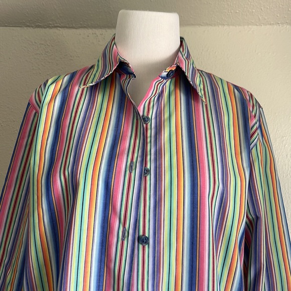 Foxcroft Stripes Button Down Shirt - Picture 4 of 5